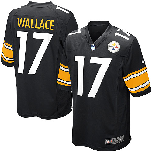 Pittsburgh Steelers 17 Mike Wallace Black Nike Game NFL jerseys